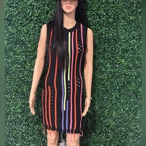 Colorful Striped Sleeveless Dress